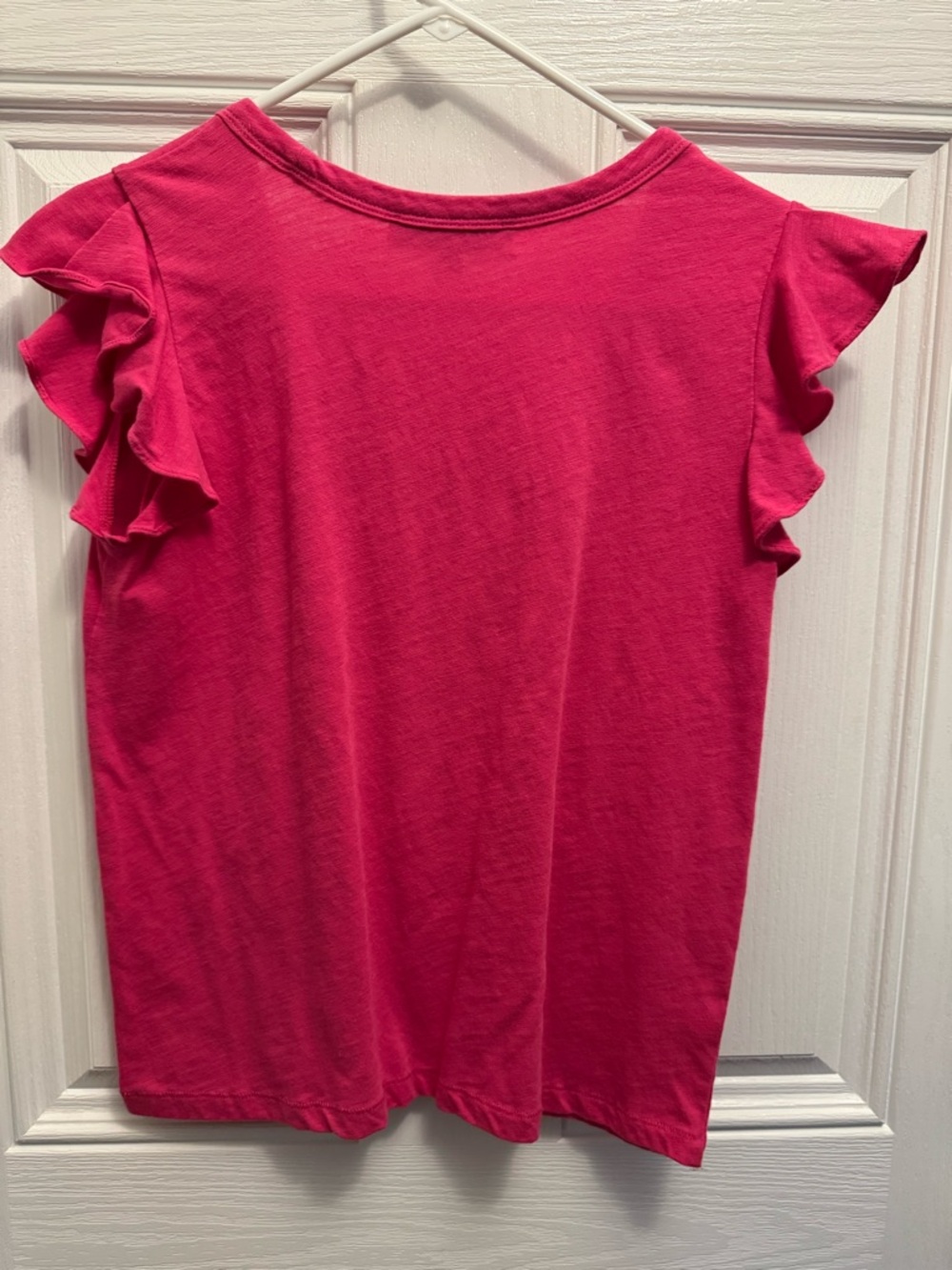 LOFT Bright Pink Ruffle Sleeve Tank Top - Picture 3 of 3